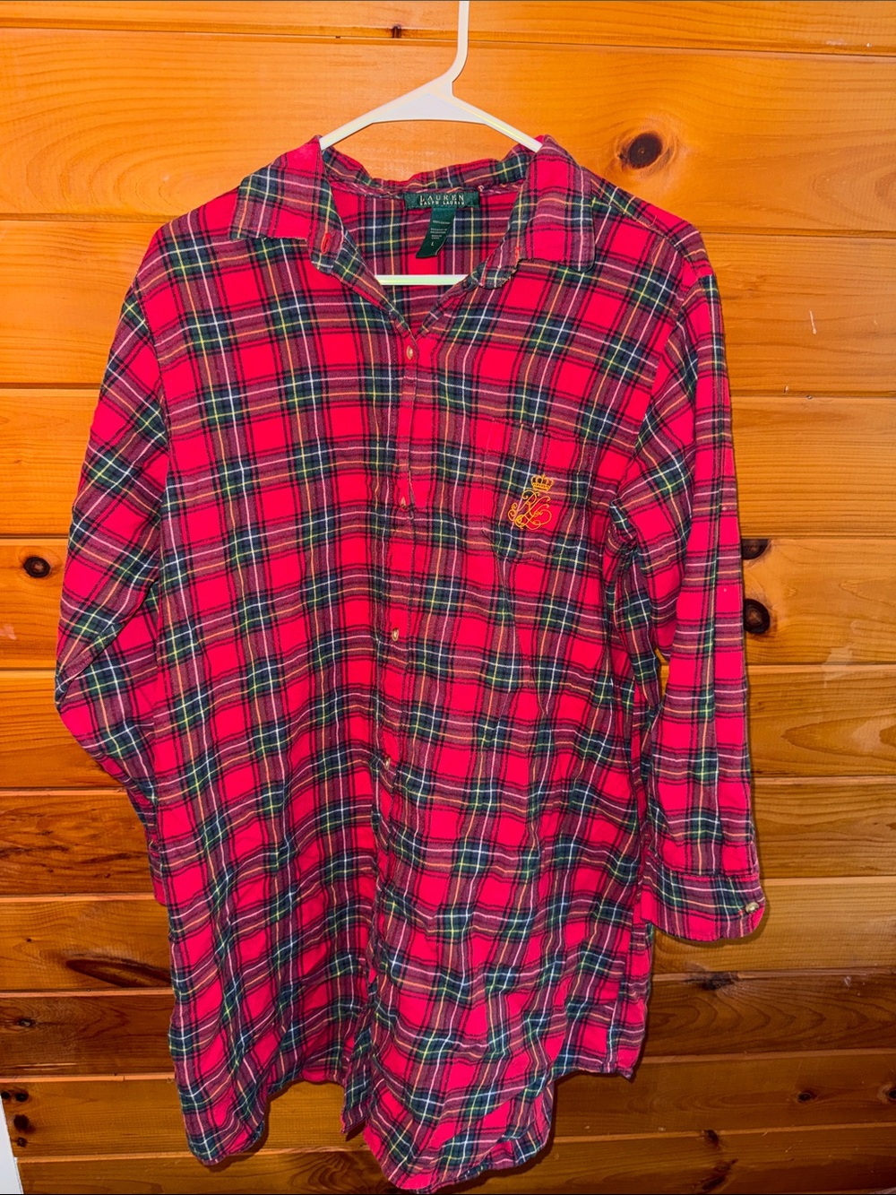 Lauren Ralph Lauren Red & Green Plaid Nightshirt